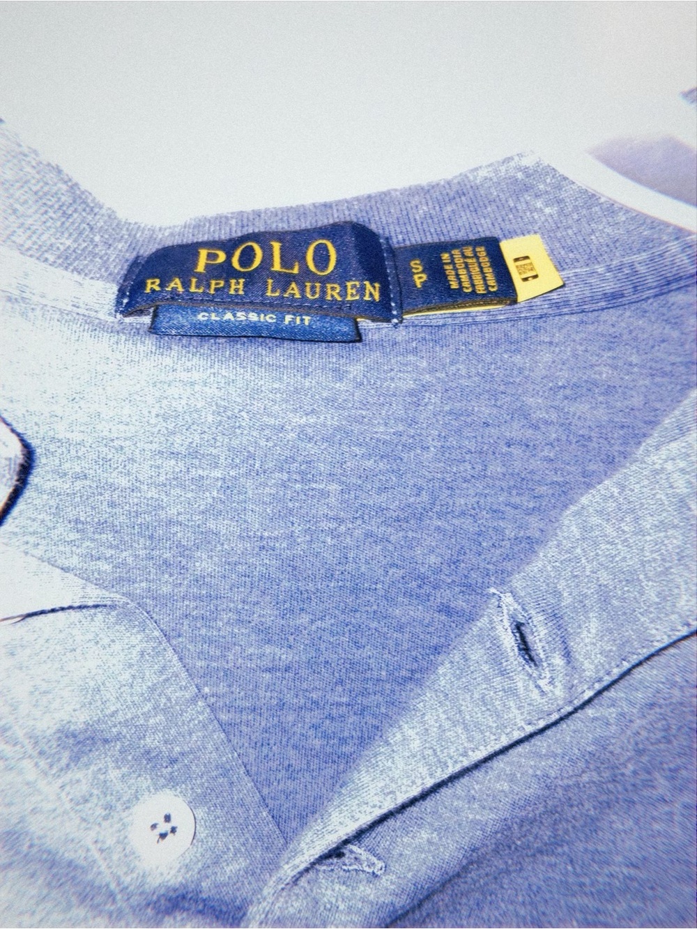 Men’s Long Sleeve Blue Sweater with Contrast Trim - Picture 3 of 3
